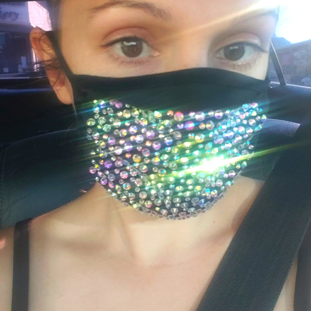 Bling rhinestone mask
